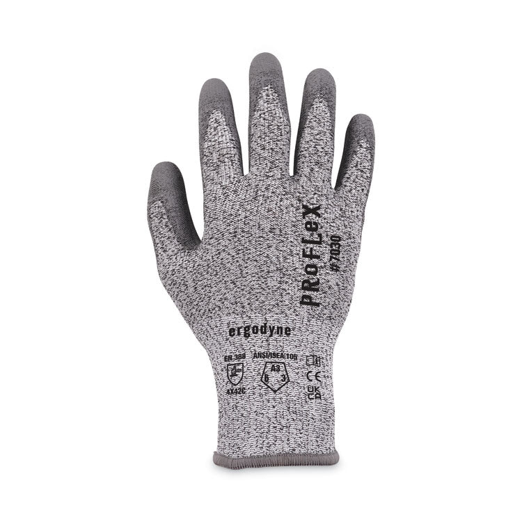 ProFlex 7030 ANSI A3 PU Coated CR Gloves, EN388: 4X42C, 9" Long, XX-Large, Gray, 12 Pairs