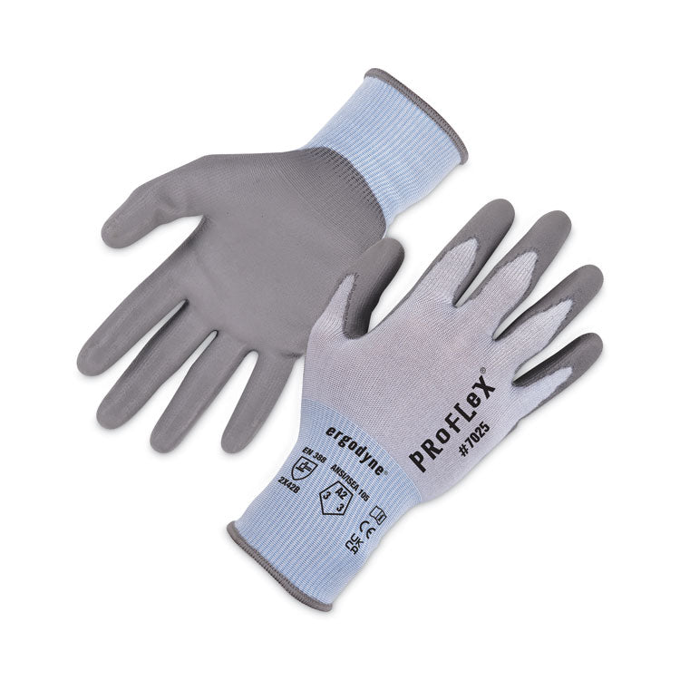 ProFlex 7025 ANSI A2 PU Coated CR Gloves, EN388: 2X42B, 9" Long, Medium, Blue, 12 Pairs