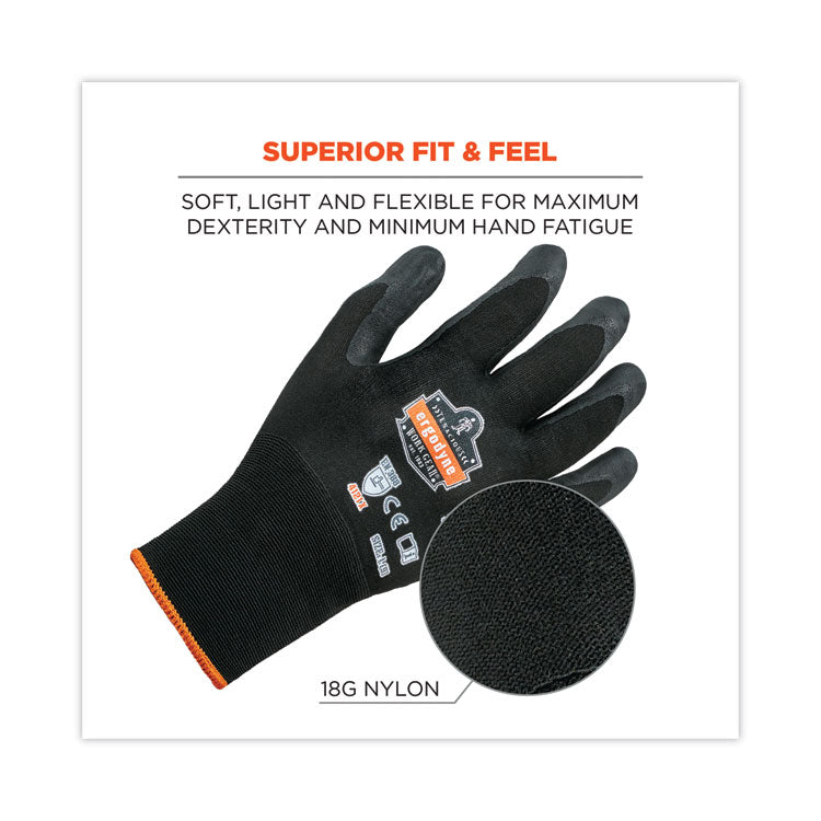 ProFlex 7001 Nitrile-Coated Gloves, EN388: 4121X, 9" Long, Large, Black, 144 Pairs/Carton