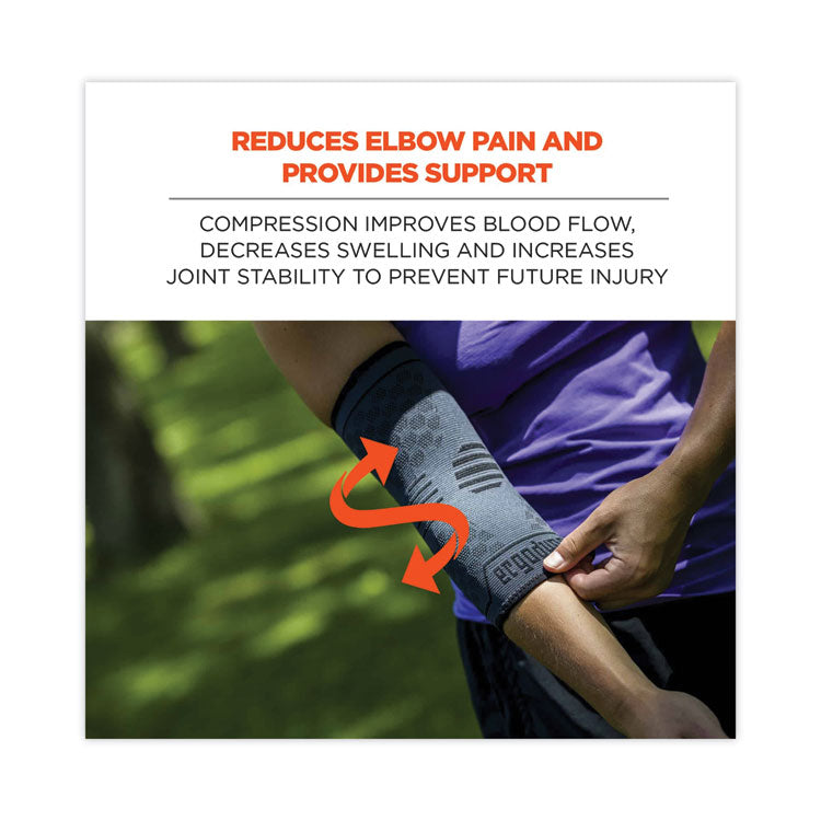 ProFlex 651 Elbow Compression Sleeve, Large, Gray/Black