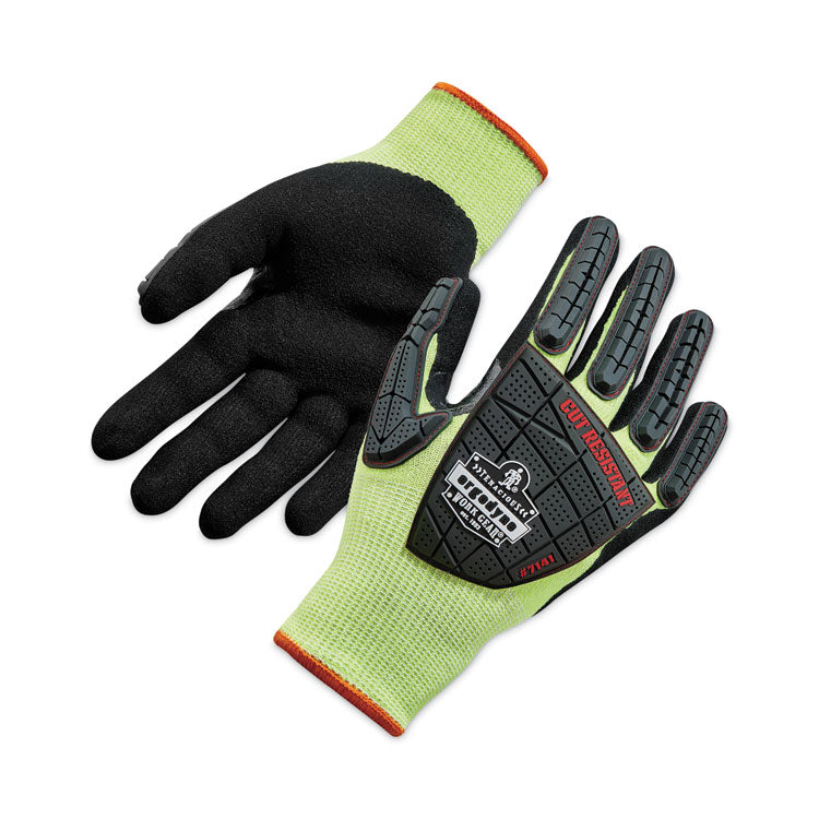 ProFlex 7141 ANSI A4 DIR Nitrile-Coated CR Gloves, EN388: 4X42DP, 9" Long, XX-Large, Lime, 72 Pairs/Carton