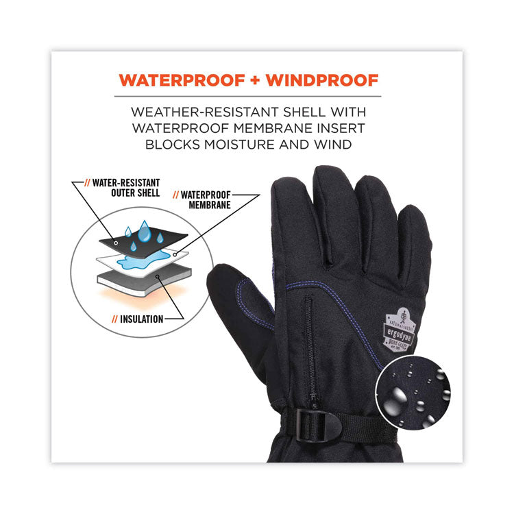 ProFlex 825WP Thermal Waterproof Winter Work Gloves, XX-Large, Black, Pair