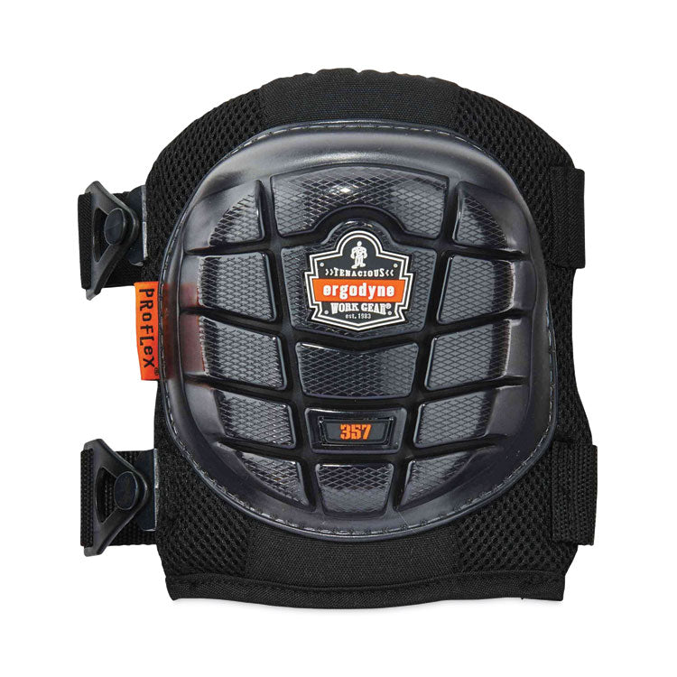 ProFlex 357 Lightweight Gel Knee Pads, Short Cap, Buckle Closure, One Size Fits Most, Black, Pair