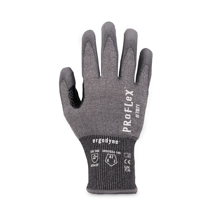ProFlex 7071 ANSI A7 PU Coated CR Gloves, EN388: 4X42F, 9" Long, Medium, Gray, Pair