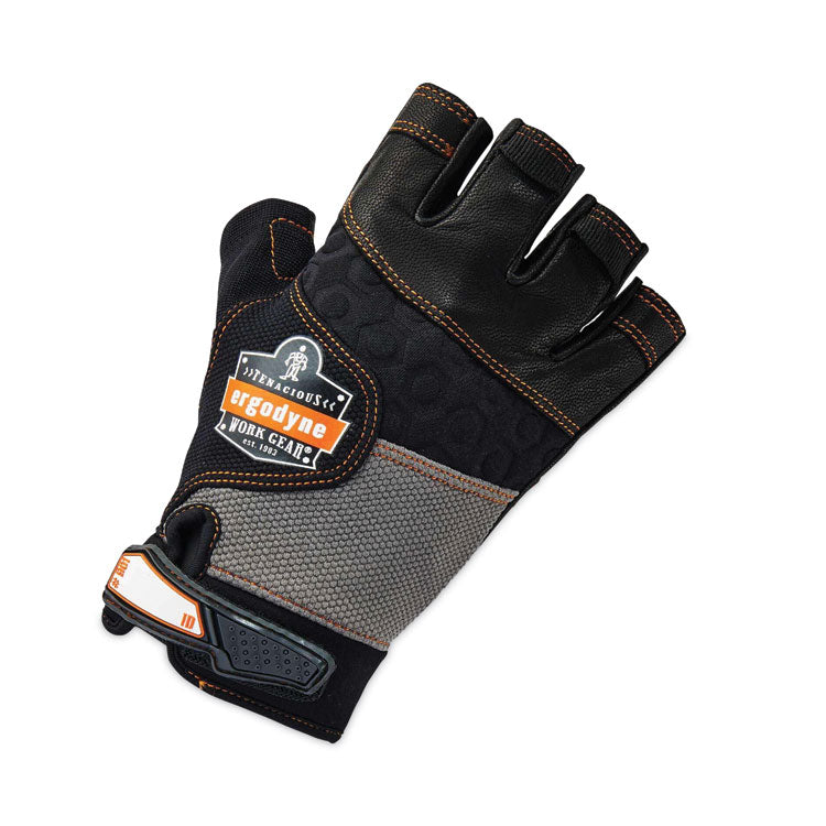 ProFlex 901 Half-Finger Leather Impact Gloves, EN388: 3122X, Small, Black, Pair
