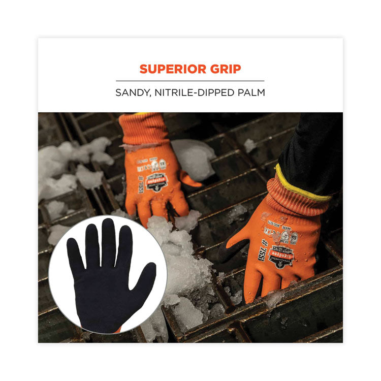 ProFlex 7551 ANSI A5 Coated Waterproof CR Gloves, EN388: 4X43E, 10.5" Long, Large, Orange, Pair