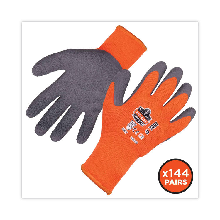 ProFlex 7401-CASE Coated Lightweight Winter Gloves, EN388: 2131X, 9" Long, Large, Orange, 144 Pairs/Carton
