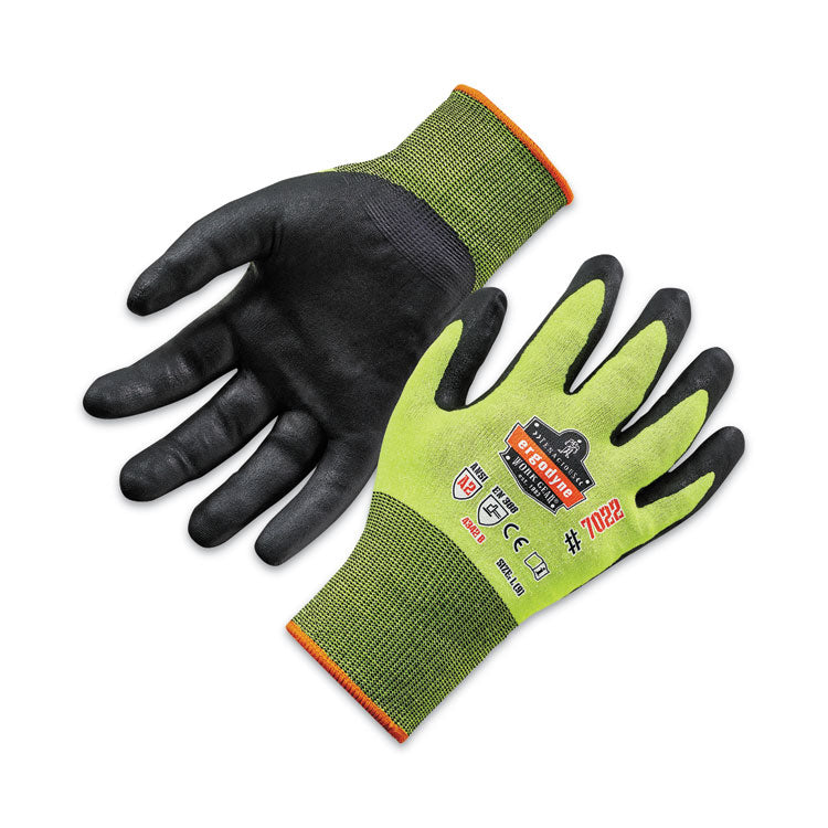 ProFlex 7022 ANSI A2 Coated CR Gloves DSX, EN388: 4342B, 9.25" Long, Large, Lime, 144 Pairs/Carton
