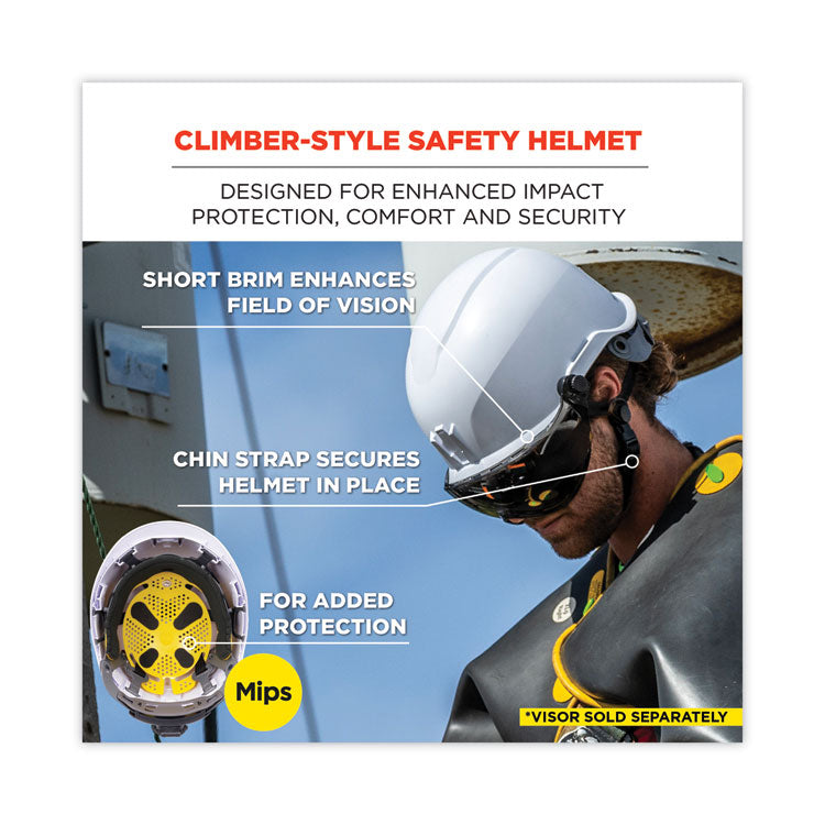 Skullerz 8974-MIPS Class E Safety Helmet with MIPS Elevate Ratchet Suspension, White