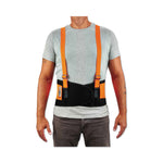ProFlex 100HV Economy Hi-Vis Spandex Back Support Brace, Medium, 30" to 34" Waist, Black/Orange