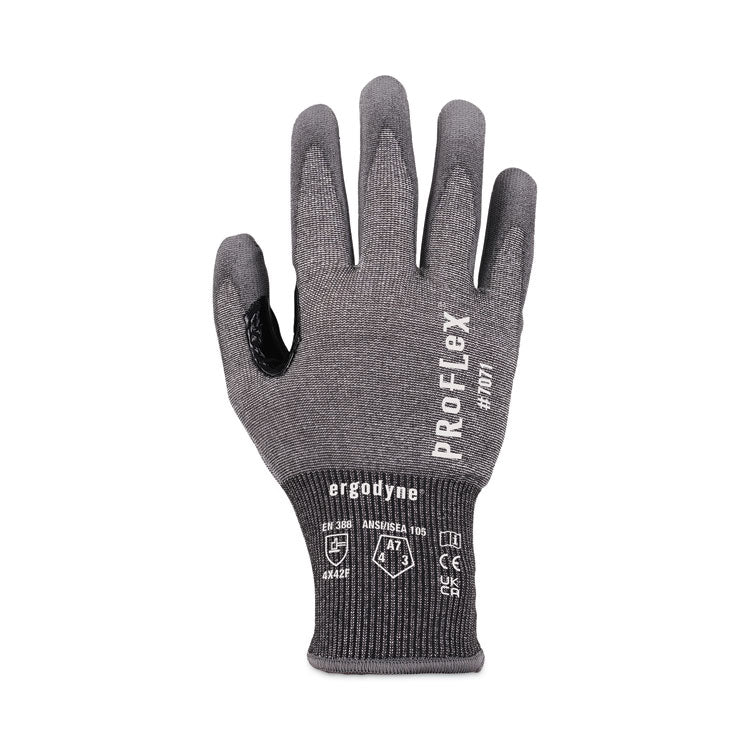 ProFlex 7071 ANSI A7 PU Coated CR Gloves, EN388: 4X42F, 9" Long, X-Large, Gray, 12 Pairs