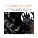 ProFlex 825WP Thermal Waterproof Winter Work Gloves, Large, Black, Pair