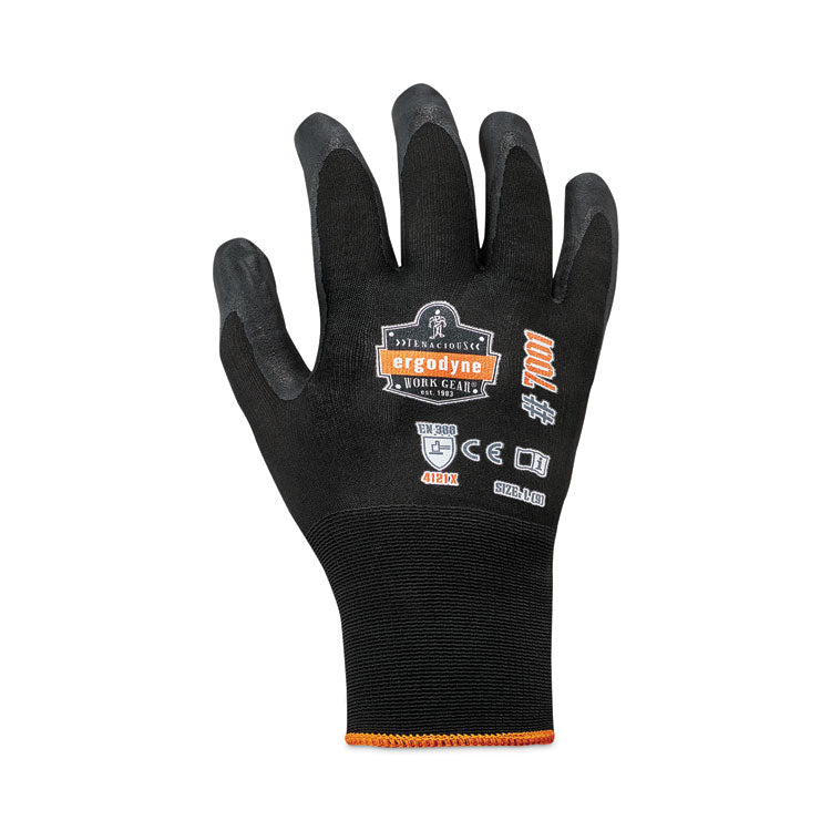 ProFlex 7001 Nitrile-Coated Gloves, EN388: 4121X, 9" Long, Large, Black, 144 Pairs/Carton
