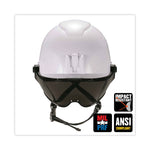Skullerz 8974V Class E Safety Helmet with 8991 Visor Kit, Smoke Lens, 6-Point Ratchet Suspension, White
