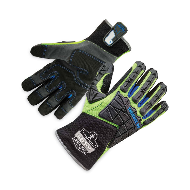ProFlex 925WP Performance Dorsal Impact-Reducing Thermal Waterproof Gloves, EN388: 3323XP, Small, Black/Lime, Pair