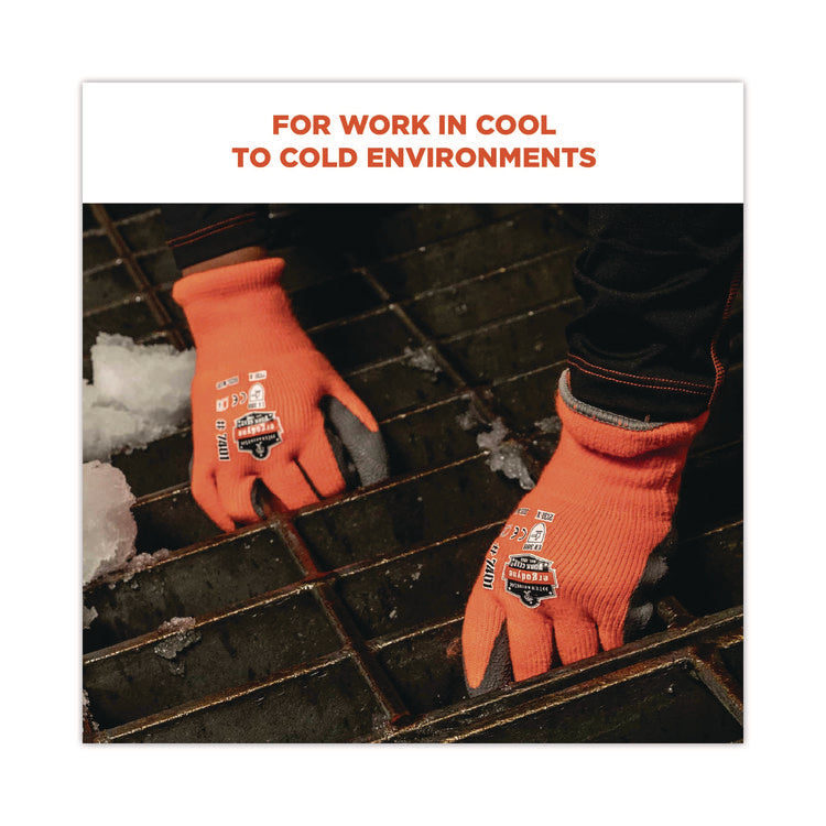 ProFlex 7401-CASE Coated Lightweight Winter Gloves, EN388: 2131X, 9" Long, Medium, Orange, Pair