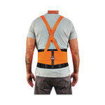 ProFlex 100HV Economy Hi-Vis Spandex Back Support Brace, 2X-Large, 42" to 46" Waist, Black/Orange