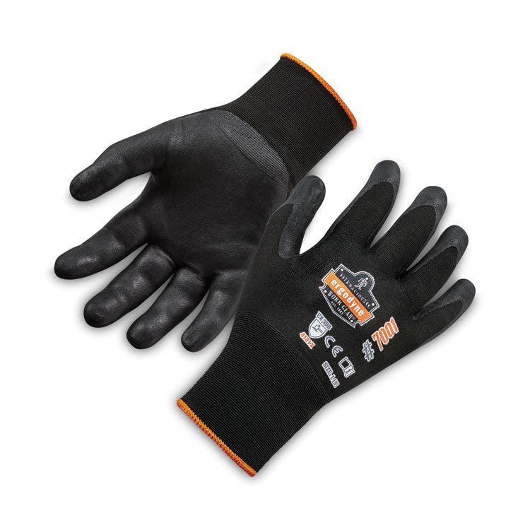 ProFlex 7001 Nitrile-Coated Gloves, EN388: 4121X, 9" Long, Large, Black, 144 Pairs/Carton