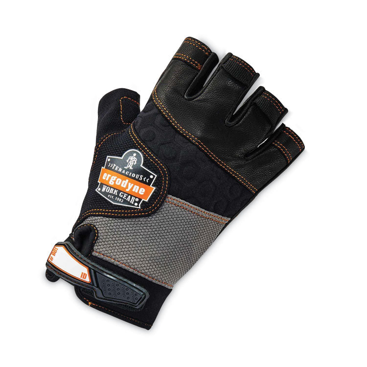 ProFlex 901 Half-Finger Leather Impact Gloves, EN388: 3122X, X-Large, Black, Pair