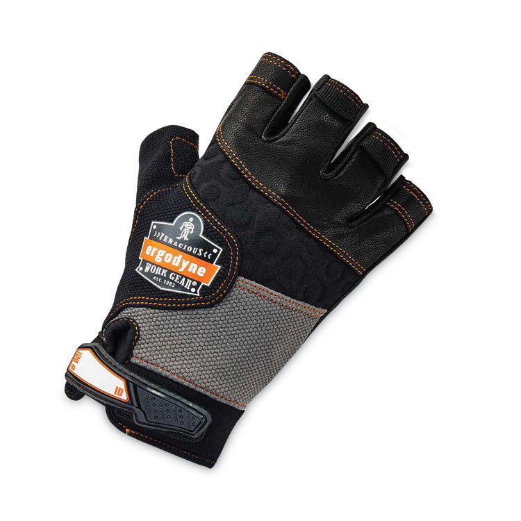 ProFlex 901 Half-Finger Leather Impact Gloves, EN388: 3122X, Large, Black, Pair