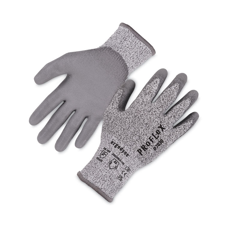 ProFlex 7030 ANSI A3 PU Coated CR Gloves, EN388: 4X42C, 9" Long, Medium, Gray, Pair