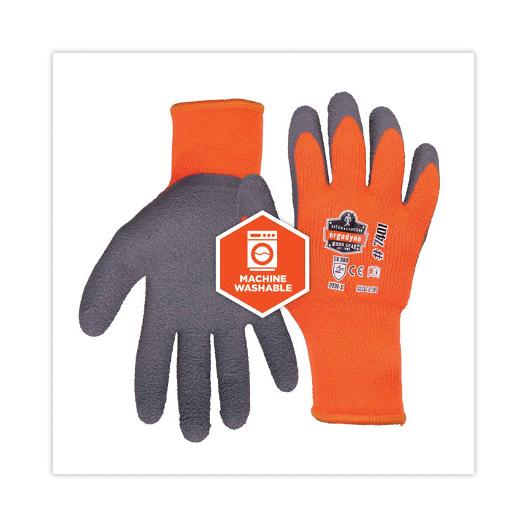 ProFlex 7401-CASE Coated Lightweight Winter Gloves, EN388: 2131X, 9" Long, Large, Orange, 144 Pairs/Carton