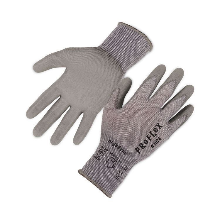 ProFlex 7024 ANSI A2 PU Coated CR Gloves, EN388: 4X42B, 9" Long, Large, Gray, 12 Pairs