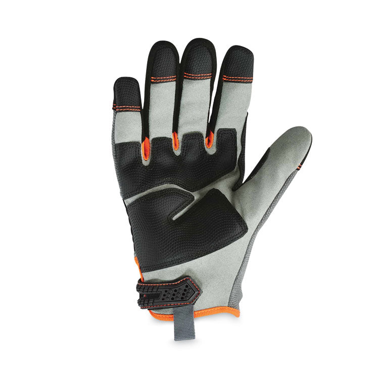 ProFlex 710 Heavy-Duty Mechanics Gloves, 9" Long, Small, Gray, Pair