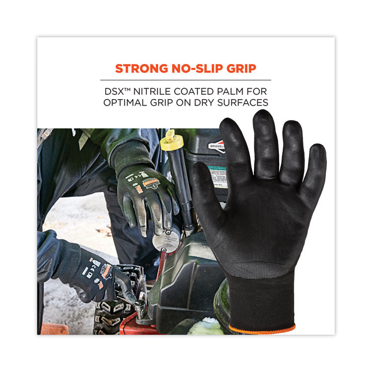 ProFlex 7001 Nitrile-Coated Gloves, EN388: 4121X, 9" Long, Large, Black, 144 Pairs/Carton