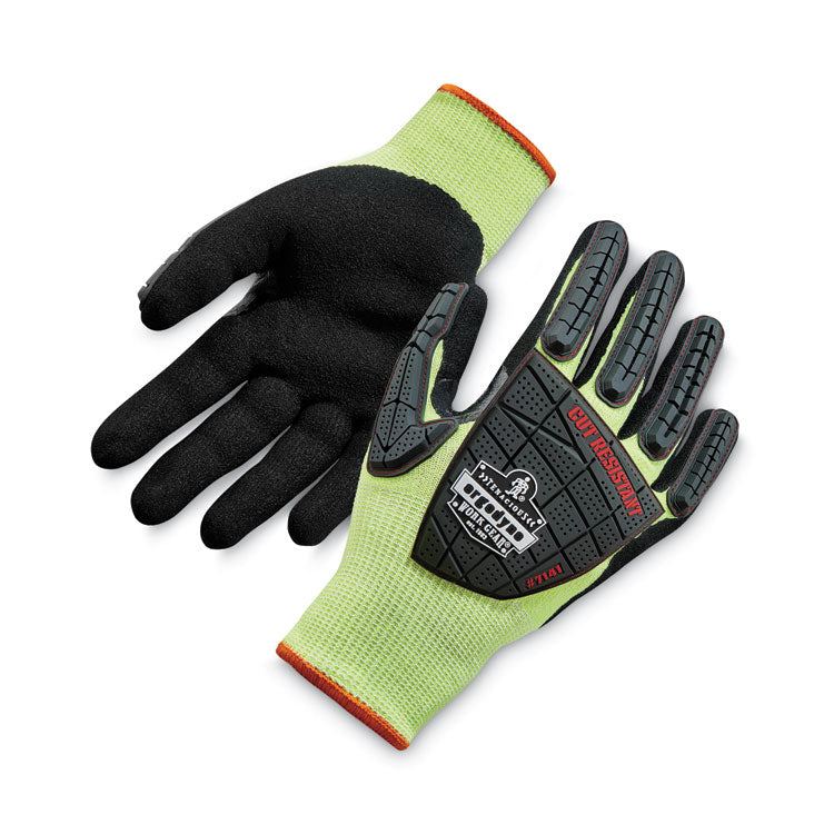 ProFlex 7141 ANSI A4 DIR Nitrile-Coated CR Gloves, EN388: 4X42DP, 9" Long, X-Large, Lime, 72 Pairs/Carton