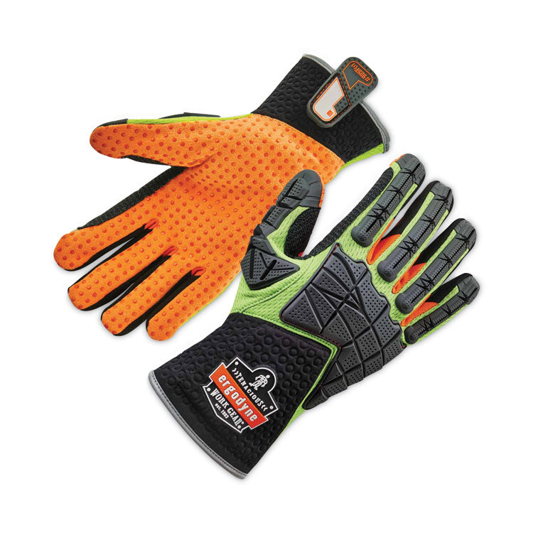 ProFlex 925F(x) Standard Dorsal Impact-Reducing Gloves, EN388: 4121XP, X-Large, Black/Lime, Pair