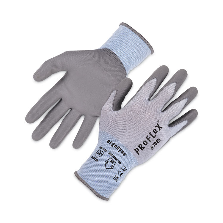 ProFlex 7025 ANSI A2 PU Coated CR Gloves, EN388: 2X42B, 9" Long, XX-Large, Blue, Pair