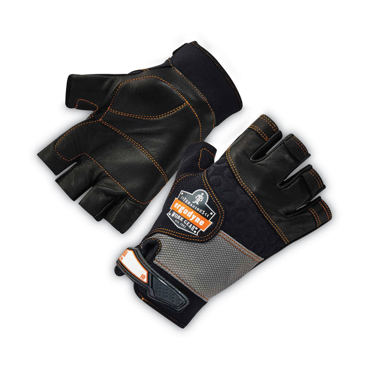 ProFlex 901 Half-Finger Leather Impact Gloves, EN388: 3122X, X-Large, Black, Pair