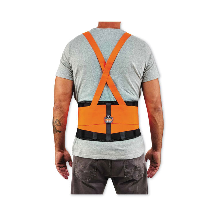 ProFlex 100HV Economy Hi-Vis Spandex Back Support Brace, X-Large, 38" to 42" Waist, Black/Orange