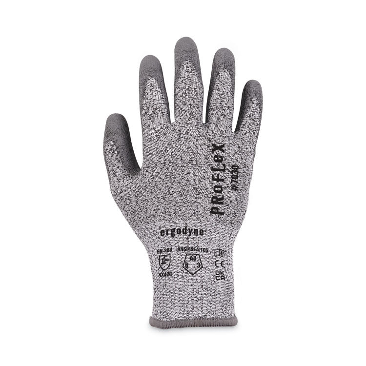 ProFlex 7030 ANSI A3 PU Coated CR Gloves, EN388: 4X42C, 9" Long, Medium, Gray, Pair