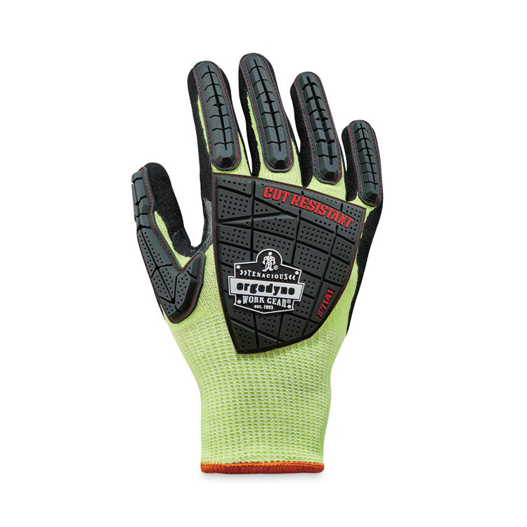 ProFlex 7141 ANSI A4 DIR Nitrile-Coated CR Gloves, EN388: 4X42DP, 9" Long, Large, Lime, 72 Pairs/Carton