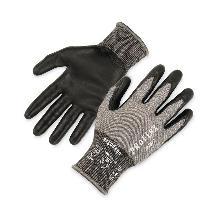 ProFlex 7072 ANSI A7 Nitrile-Coated CR Gloves, EN388: 4X44F, 9" Long, Small, Gray, 12 Pairs