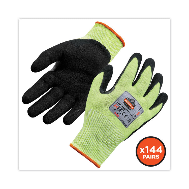 ProFlex 7041 ANSI A4 Nitrile-Coated CR Gloves, EN388: 4X42D, 10" Long, Large, Lime, 144 Pairs/Carton