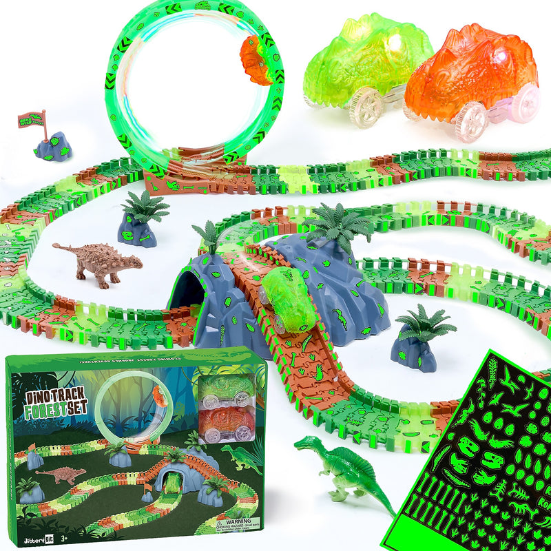 JitteryGit Dino Forest Race Track Site Toy Set, Multicolored (000635983088648)
