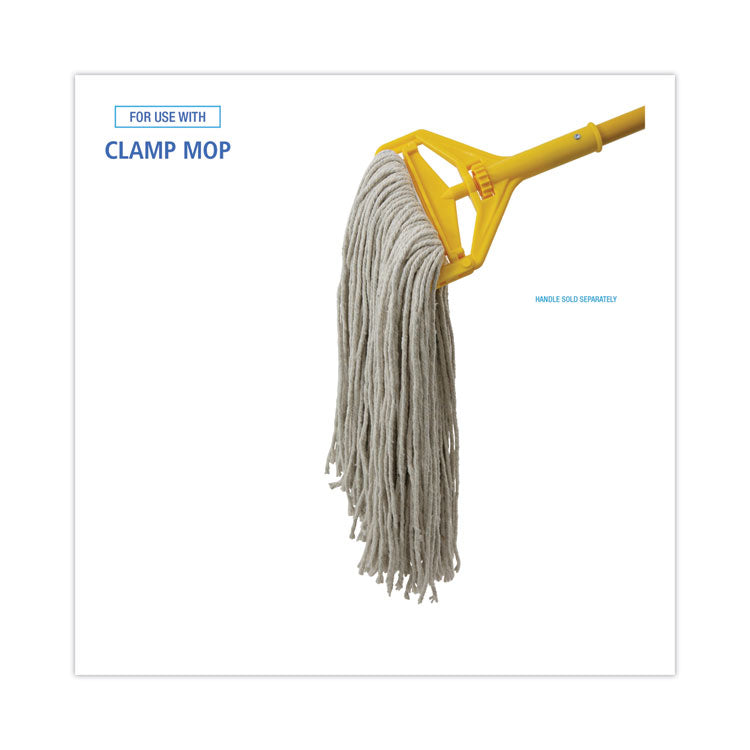 Premium Cut-End Wet Mop Heads, Cotton, 20oz, White, 12/carton