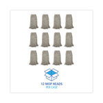 Premium Cut-End Wet Mop Heads, Cotton, 20oz, White, 12/carton