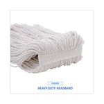Premium Cut-End Wet Mop Heads, Rayon, 24oz, White, 12/carton