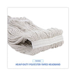 Pro Loop Web/tailband Wet Mop Head, Cotton, 24oz, White, 12/carton