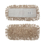 Industrial Dust Mop Head, Hygrade Cotton, 18w X 5d, White