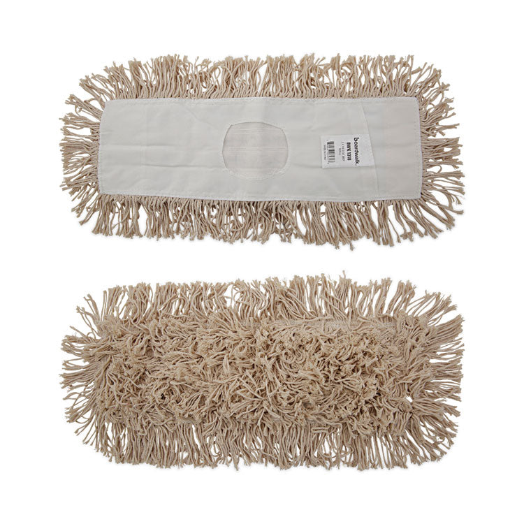 Industrial Dust Mop Head, Hygrade Cotton, 18w X 5d, White