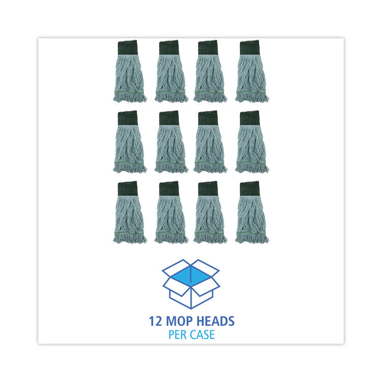 Echomop With Looped-End Wet Head, Synthetic/cotton, Medium, Blue, 12/carton