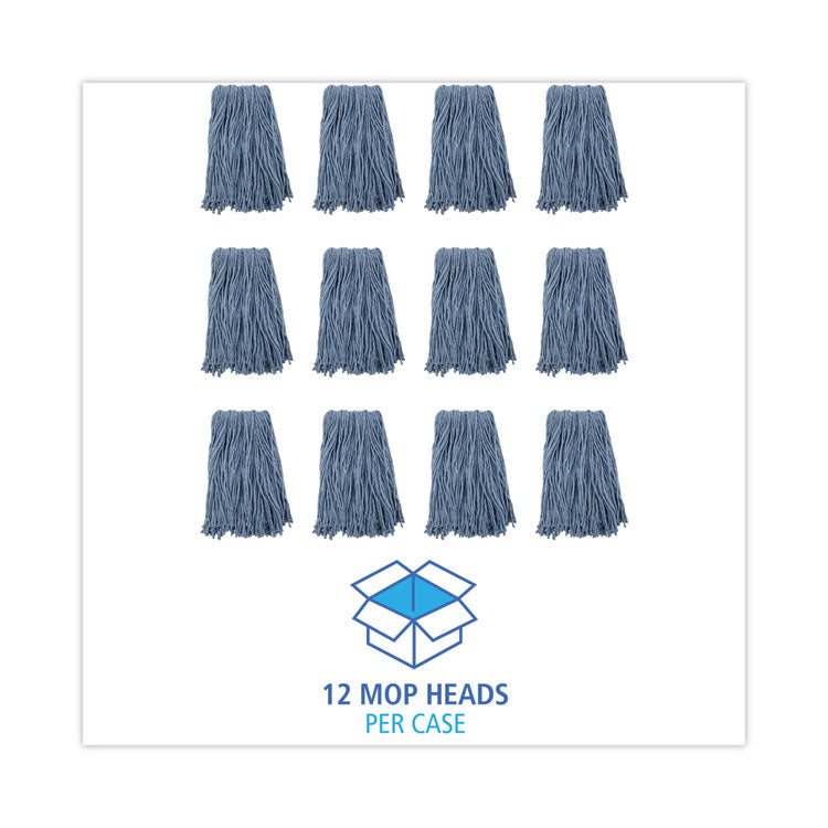 Mop Head, Standard Head, Cotton/synthetic Fiber, Cut-End, #16., Blue