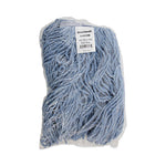 Mop Head, Standard Head, Cotton/synthetic Fiber, Cut-End, #20, Blue, 12/carton