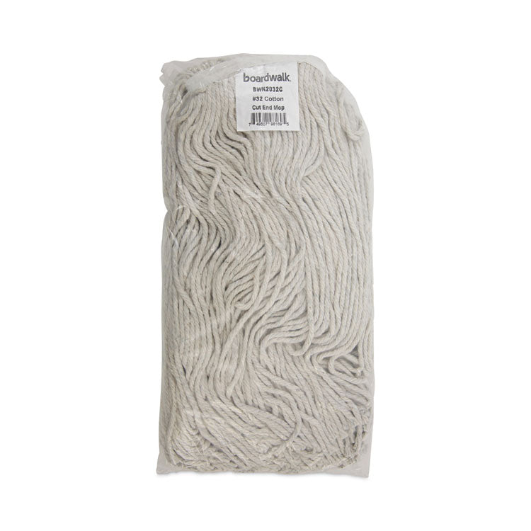 Cut-End Wet Mop Head, Cotton, No. 32, White, 12/carton