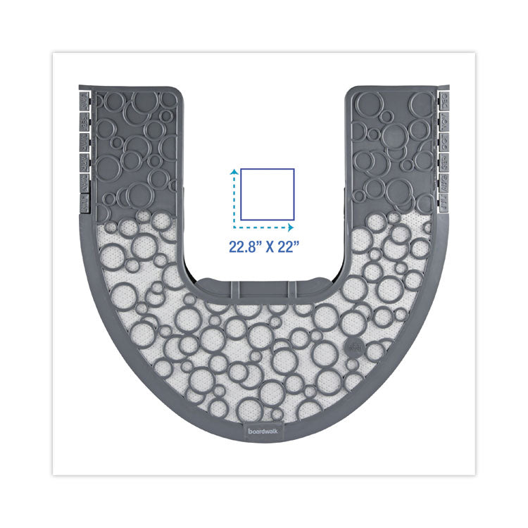 Commode Mat 2.0 Disposable Toilet Floor Mat, Non-Slip Rubber, 22 x 22, Gray/White, 6/Carton